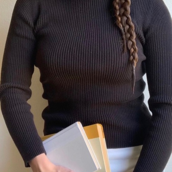 Long sleeve Black Turtle Neck 100% cotton Size Small 4/6 - Picture 5 of 8